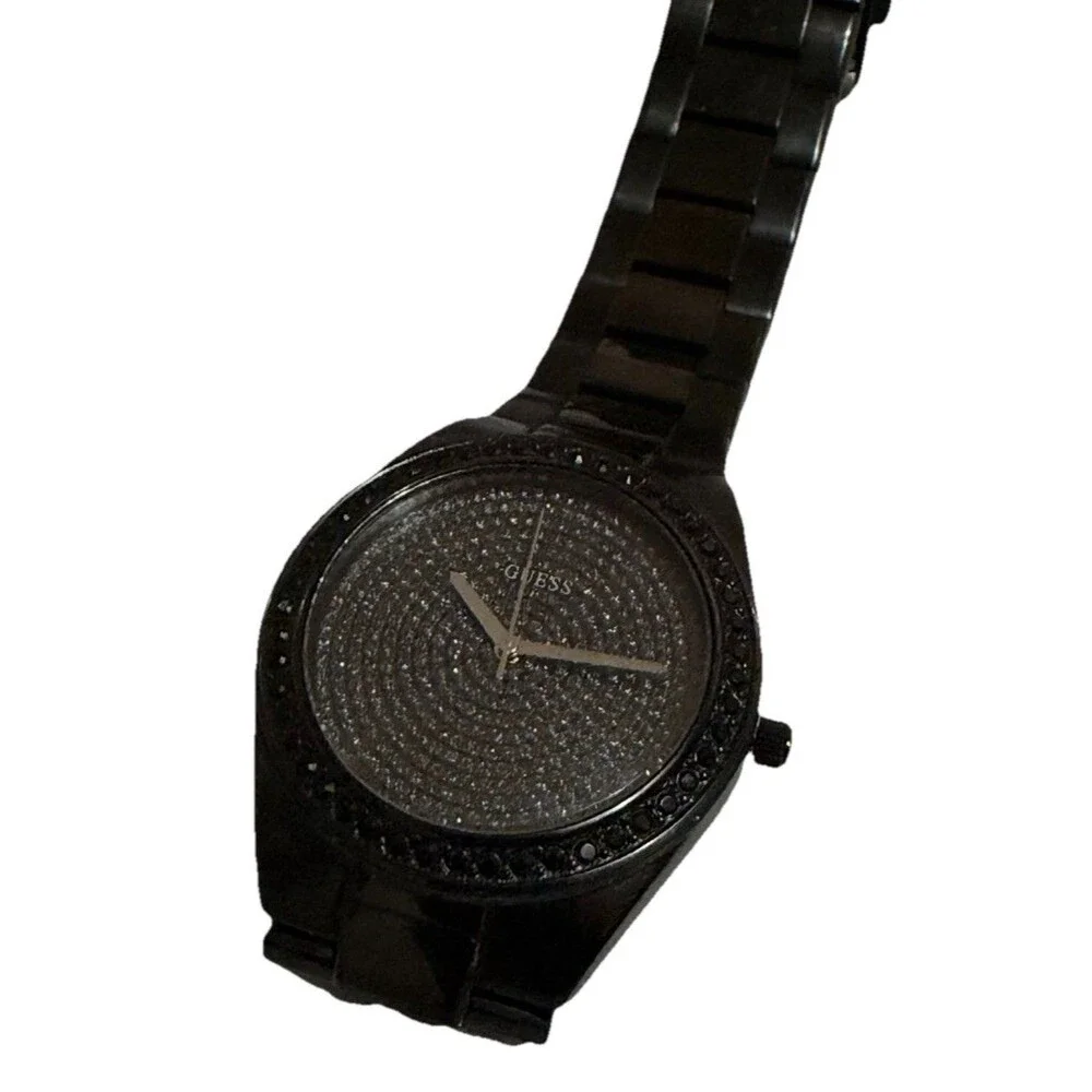 Guess Watch Womens Crystal Accents Stainless‎ Steel Black